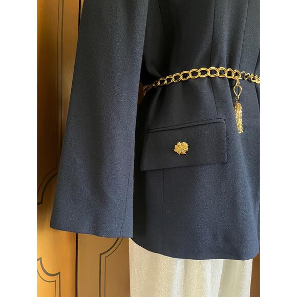 Vintage wool jacket in navy blue, size 12 - Picture 4 of 5